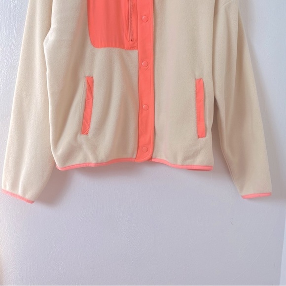 bebe Sport Polar Fleece Snap Cream Pink Jacket Sz M - Picture 6 of 15